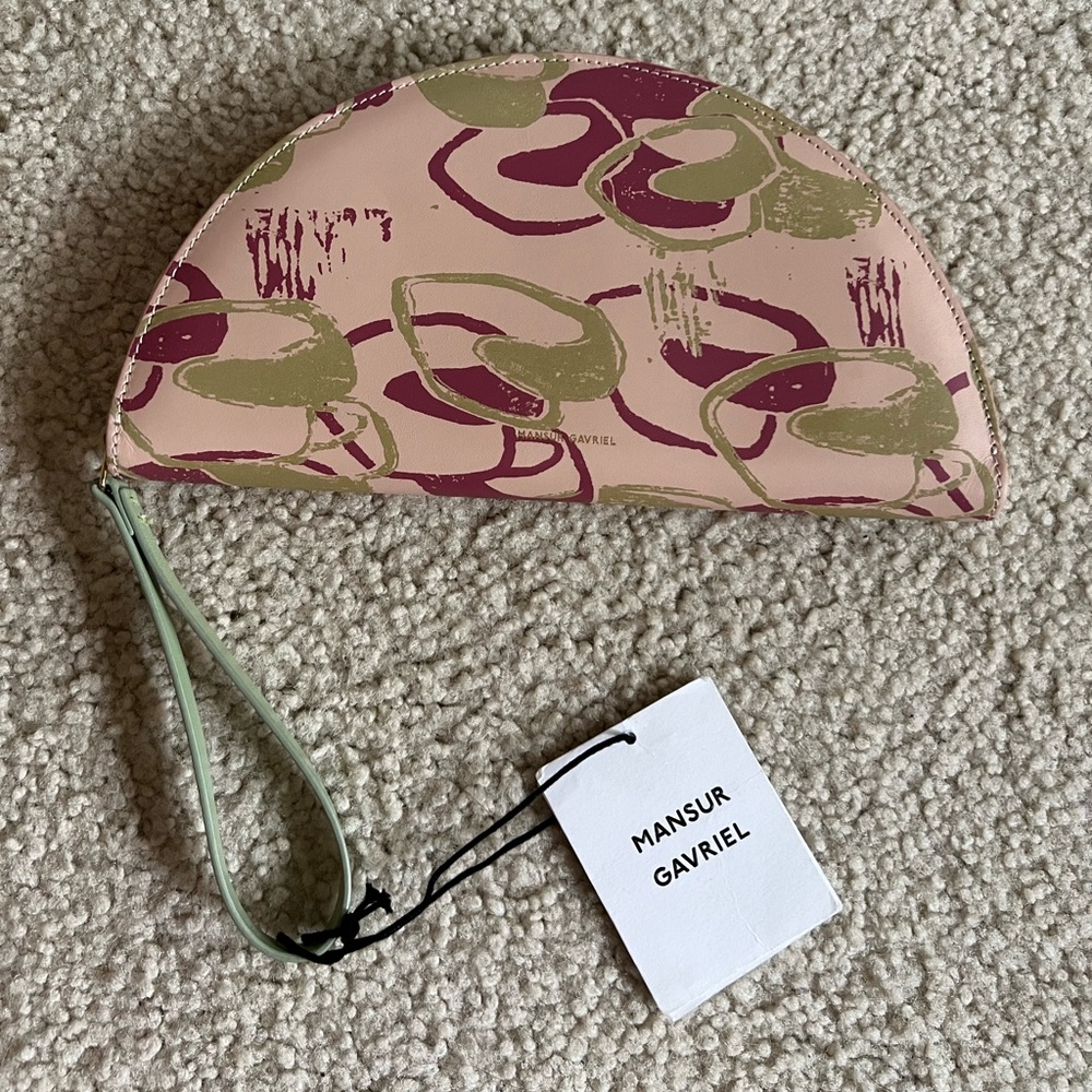 Mansur Gavriel The Moon wallet/clutch in cammello and light green